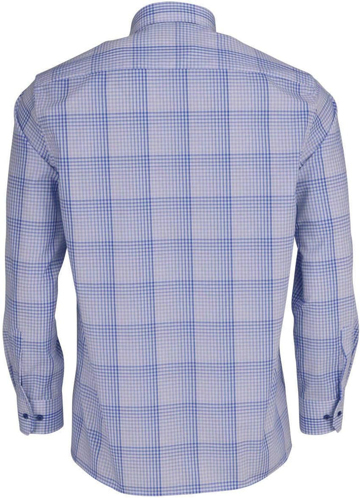 eterna Comfort Fit Hemd super Langer Arm Button Down Kragen Karo hellblau Grösse 40