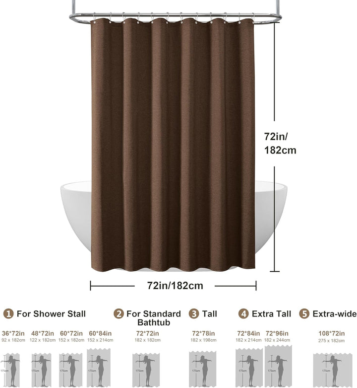 Duschvorhang Leinen mit Metall Duschvorhangringe Stoff Textil Badewannenvorhang Anti Schimmel Bad Vo