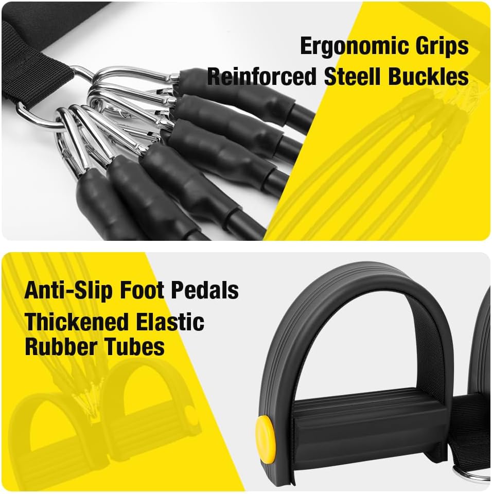 Flintronic Verstellbarer Chest Expander Fitness Widerstandsbänder mit 3 Strings o 5 Strings, Verstel