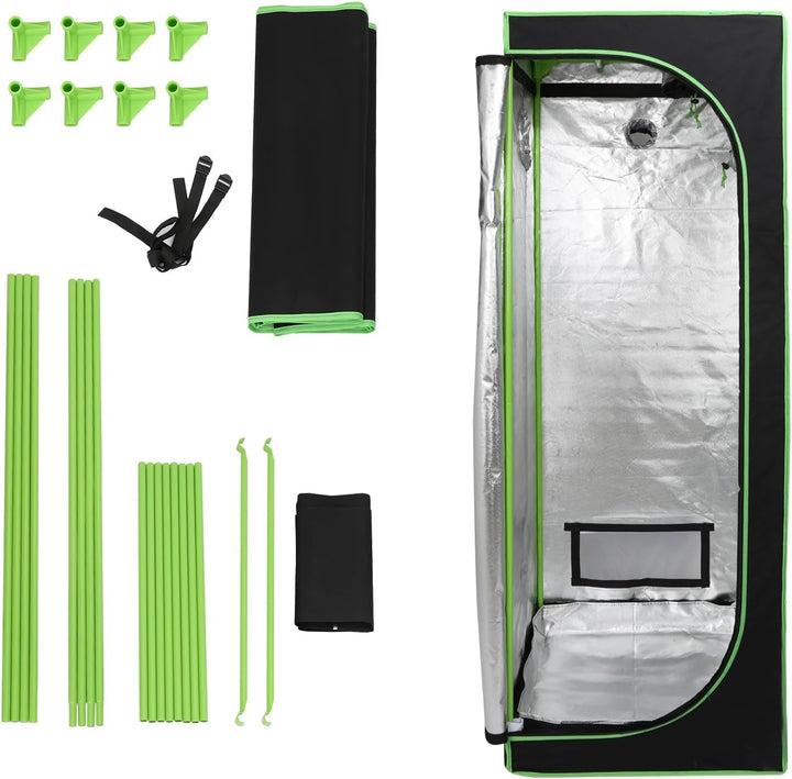 Grow Zelt 60 * 60 * 180cm Anbauzelte mit transparenten Sichtfenstern aus PVC Lichtdicht und Wasserdi