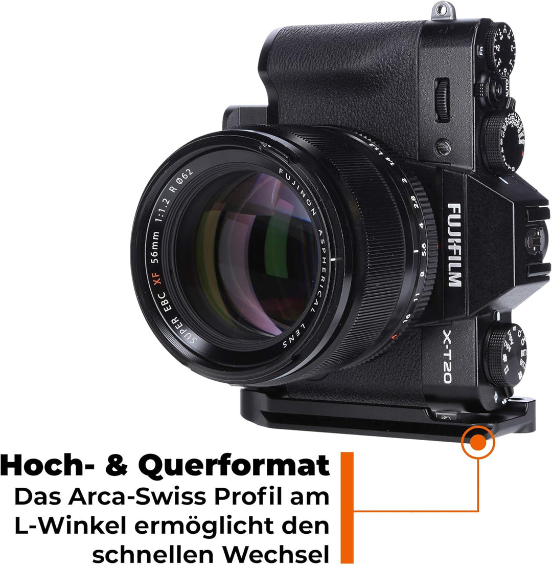 Rollei Universal L-Bracket, Arca-Swiss kompatibler L-Winkel für die Montage unter der Kamera &amp; QAL-5