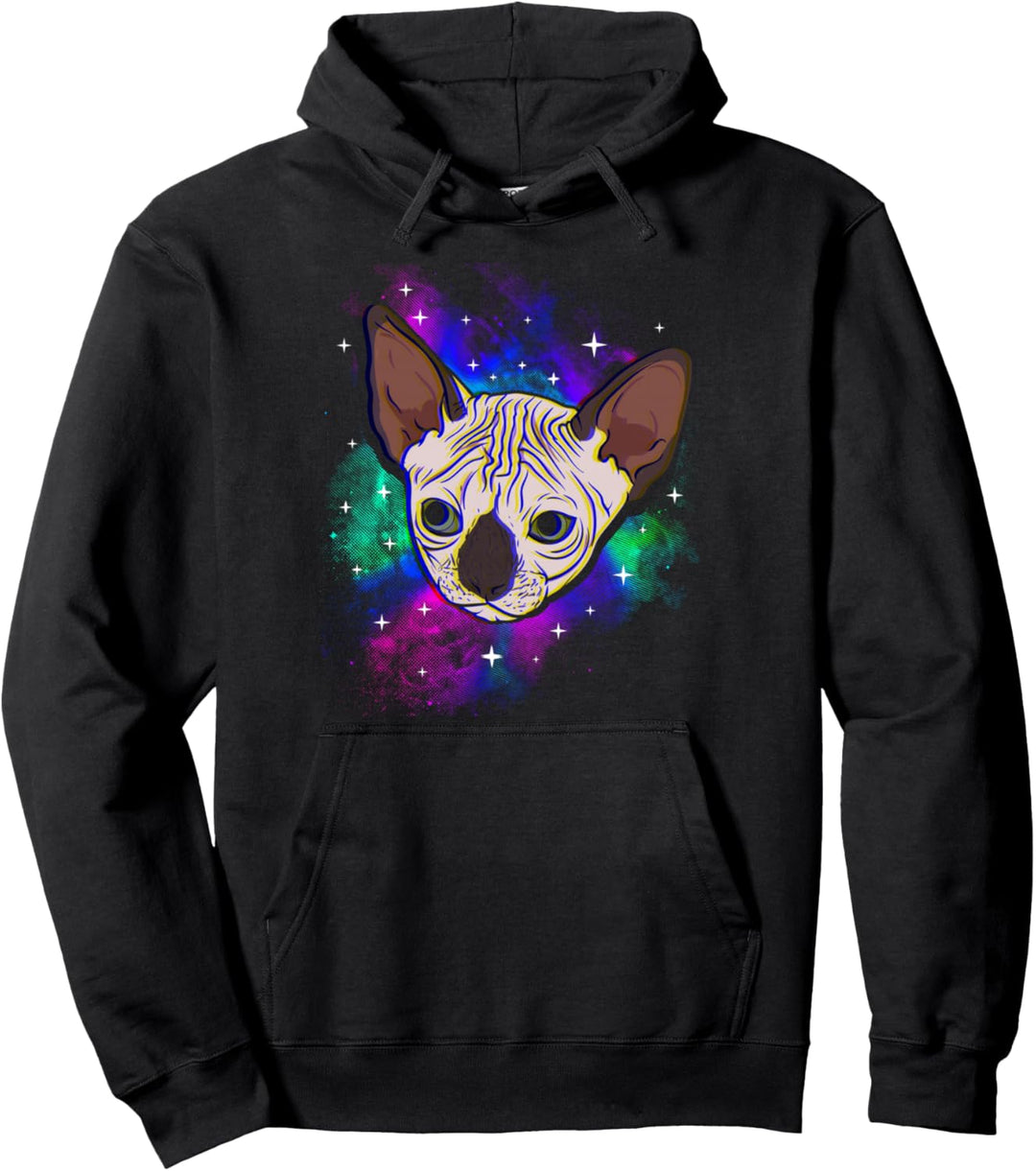 Trippy Nacktkatzen Psychedelic Katze Pullover Hoodie
