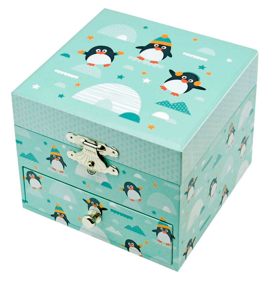 Trousselier - Pinguin - Schatzkiste & Musikschmuckdose - Spieluhr - Ideales Kindergeschenk - Phospho