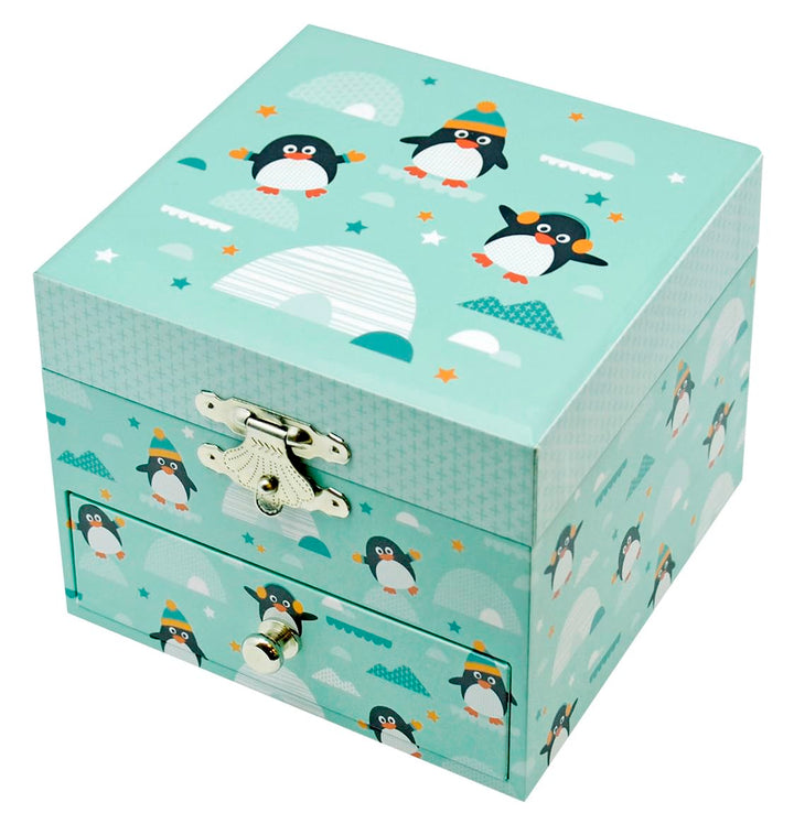 Trousselier - Pinguin - Schatzkiste & Musikschmuckdose - Spieluhr - Ideales Kindergeschenk - Phospho