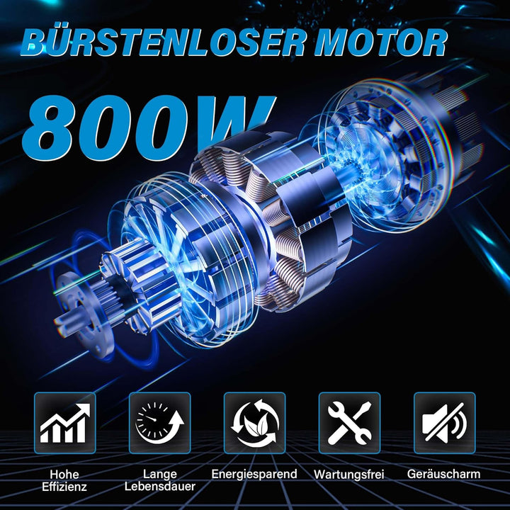 Akku Oberfräse für Bosch GBA 18V/ProCORE18V Akkus, 800W Bürstenloser Oberfräse mit 5 Geschwindigkeit