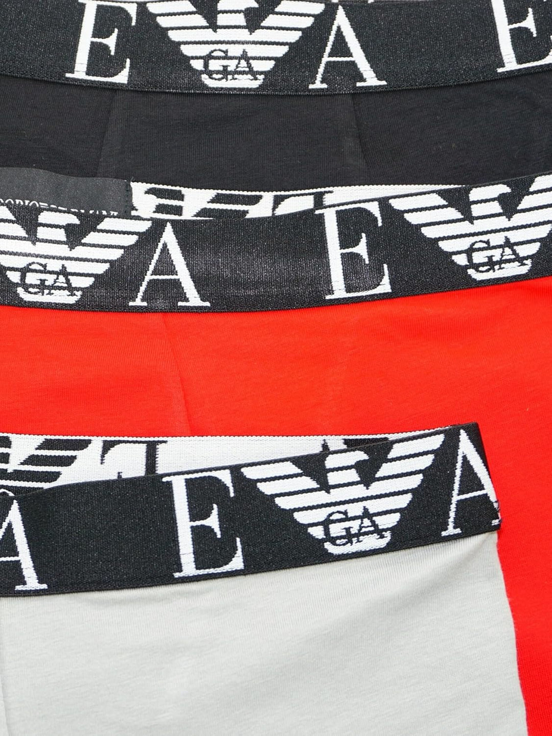 Emporio Armani Herren 3-Pack Trunk (3er Pack) M Red/Pietra/Black, M Red/Pietra/Black