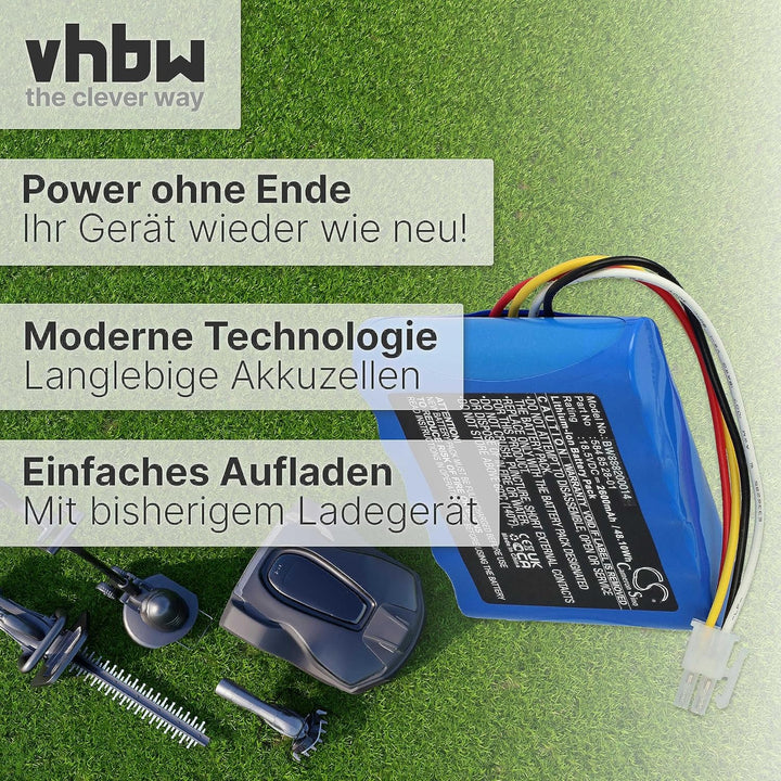 vhbw Akku kompatibel mit Husqvarna Automower 310 Modell (2015, 2016, 2017, 2018), 315 Modell (2015,