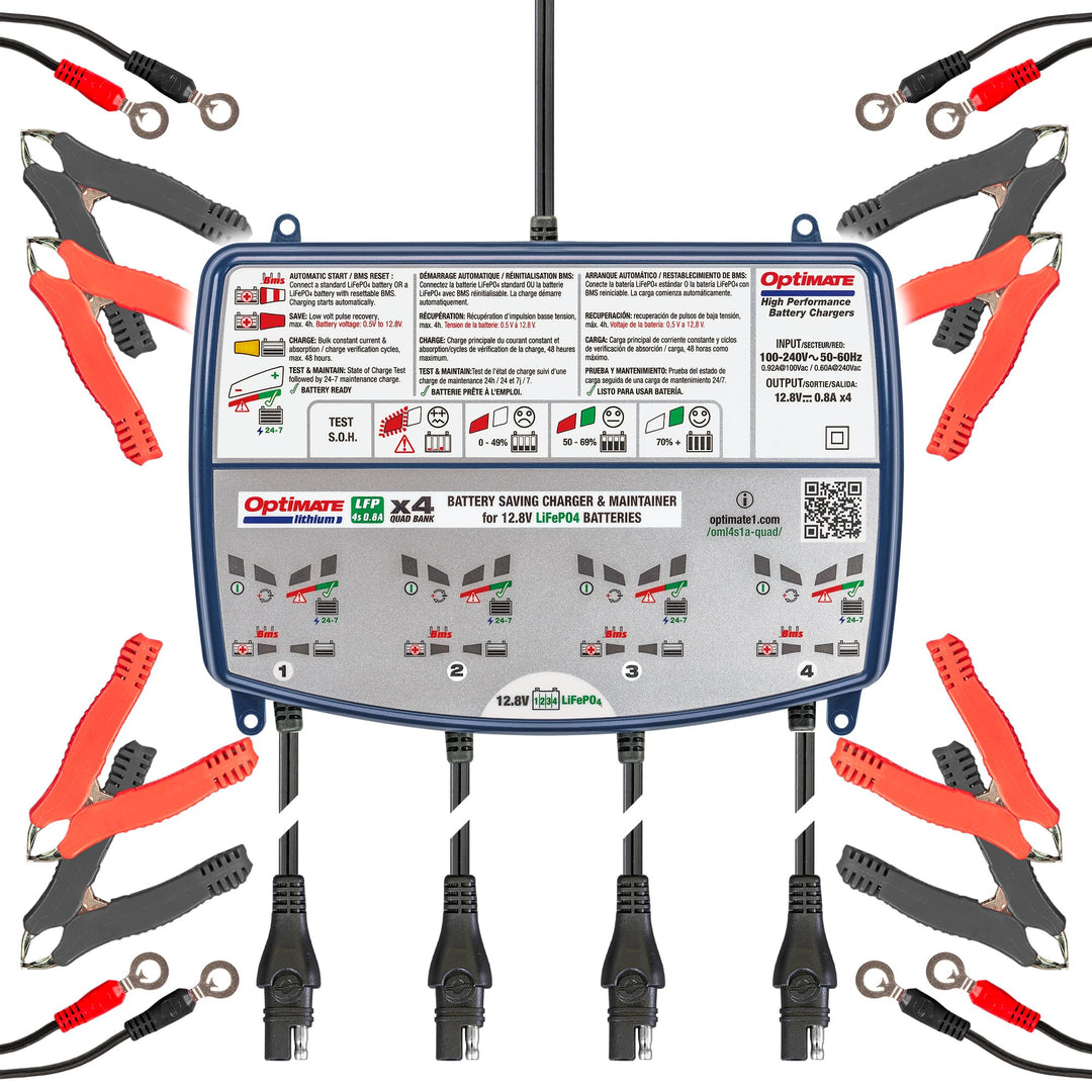 Batterieladegerät Optimate Lithium 0.8A OptiMATE Lithium 4 Bank, 0.8A, OptiMATE Lithium 4 Bank, 0.8A