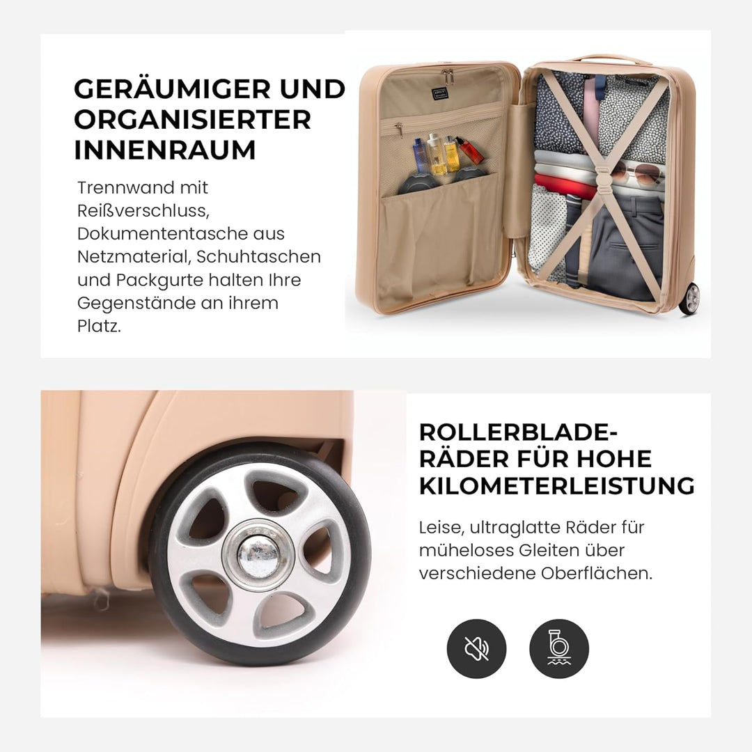 Aerolite 55x40x20cm Lufthansa Eurowings TUI SunExpress Condor Ryanair Priority 2 Rollen Leichter Har