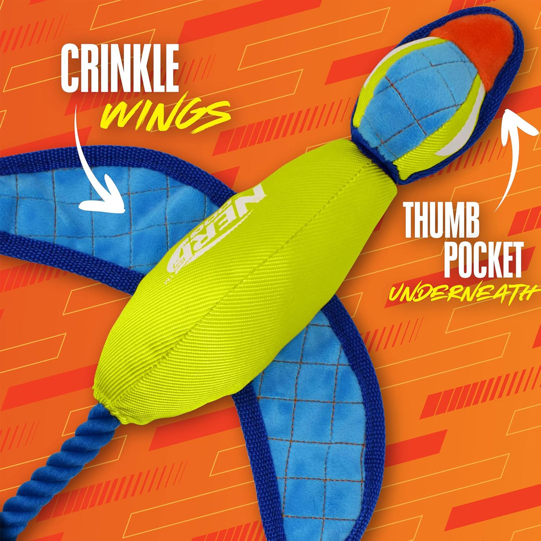 Nerf Dog Launching Duck with Crinkle Wings, 16.5 Inch Ultraplush Interactive Toy for Dogs, Green/Lig