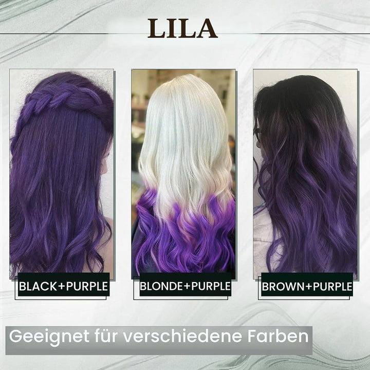 RUNATURE Lila Haarverlangerung Echthaar Bonding Lila 50cm Remy I Tip Extensions Echthaar Purple Bond