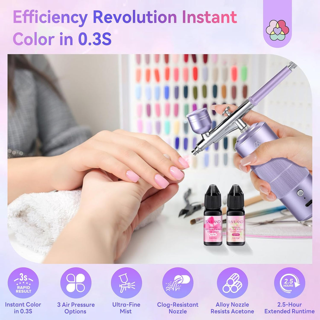 SAVILAND Advanced Nail Art Airbrush Set: Nail Art Kreativität und Perfekte Ergebnisse wie im Salon A