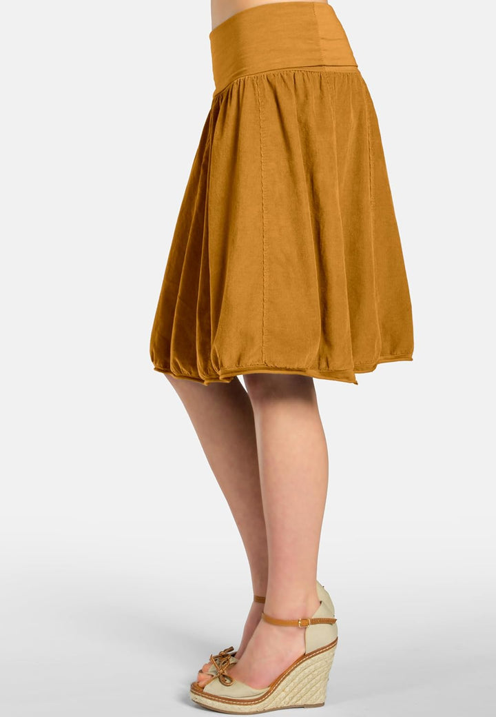 Caspar RO004 Damen Cord Rock Knielang, Curry