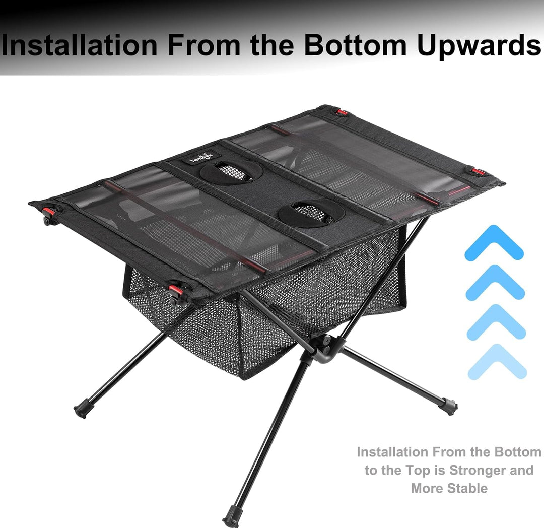 Tentock Ultraleichter Camping Tisch Klapptisch Aluminium Leicht Stabil Campingtisch Tragfähigkeit bi