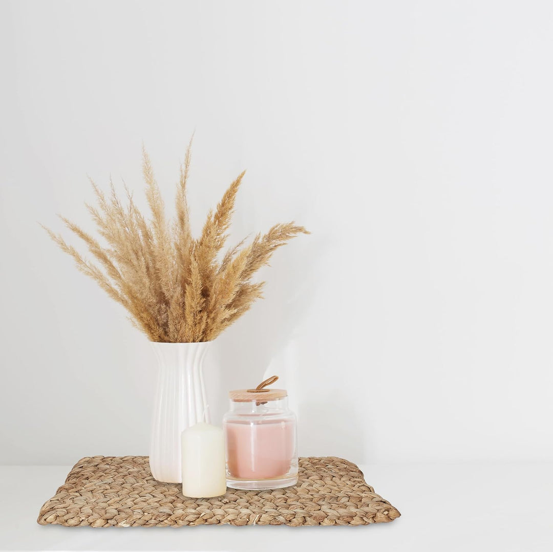 Relaxdays Tischset, 6er Set, geflochtenes Design, Wasserhyazinthe, Platzset, HxBxT: 1,5 x 42 x 30 cm