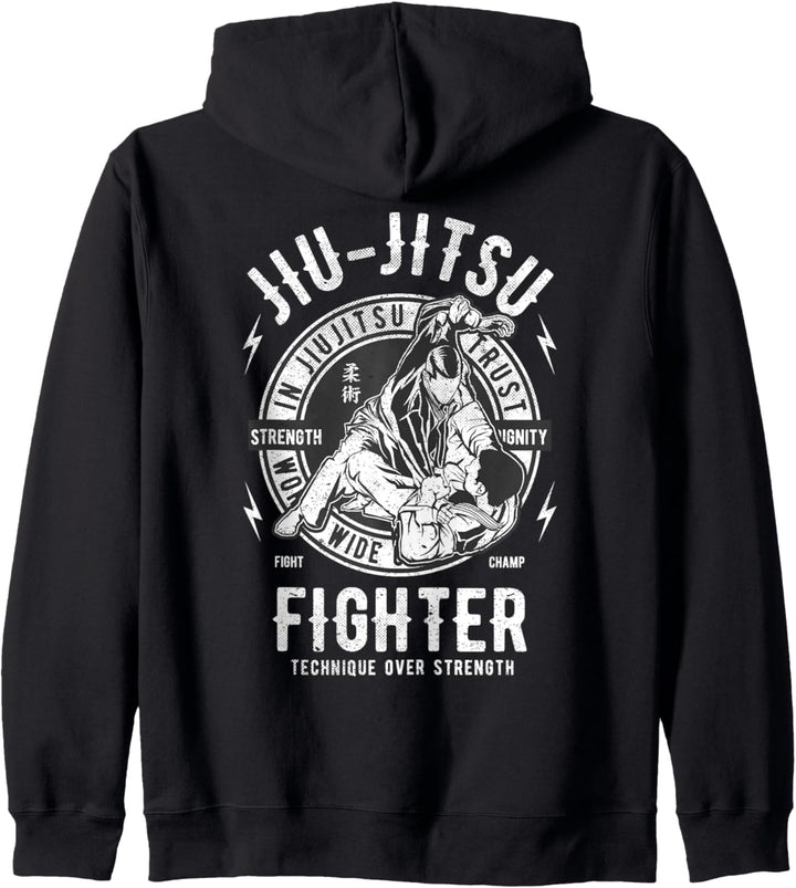 JIU-JITSU Hoodie BJJ Zip Brazilian Jiu Jitsu Hoody Kapuzenjacke