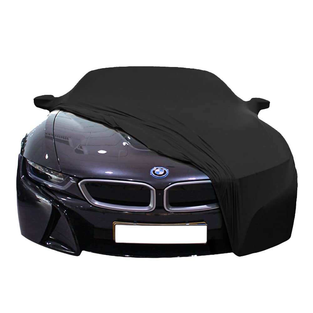 Indoor Autoabdeckung kompatibel mit BMW i8 mit Spiegeltaschen SUPER Soft Stretch