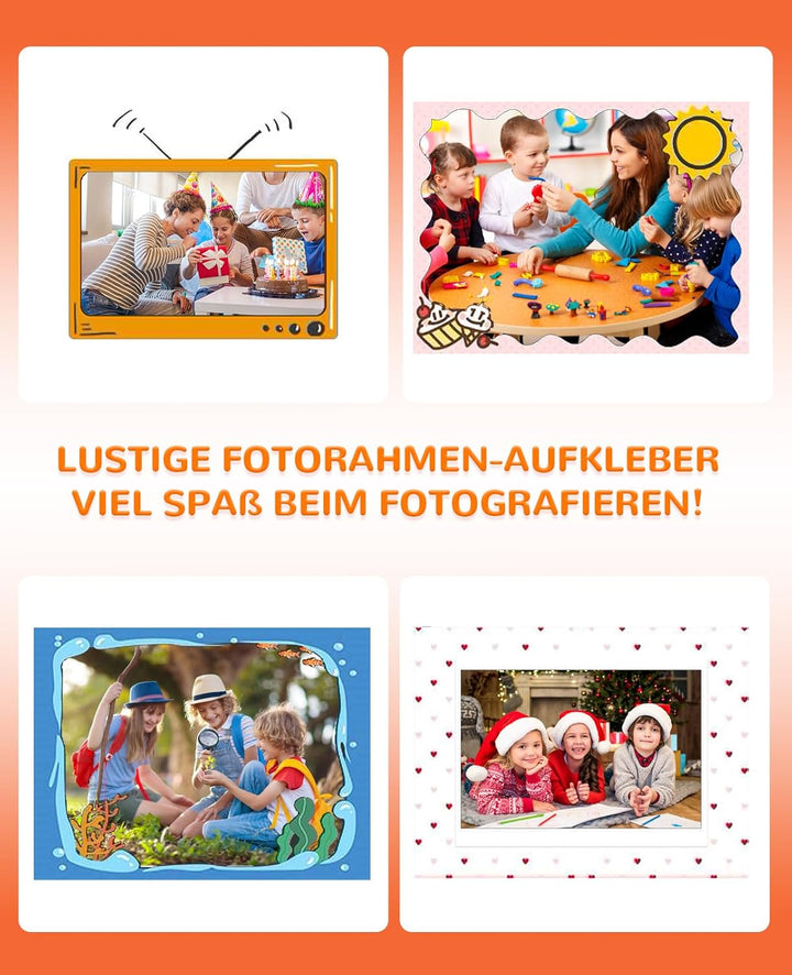 Sofortbildkamera für Kinder, 12 MP/1080P Digitalkamera für Kinder mit 32 G Karte und 3 Papierrollen,
