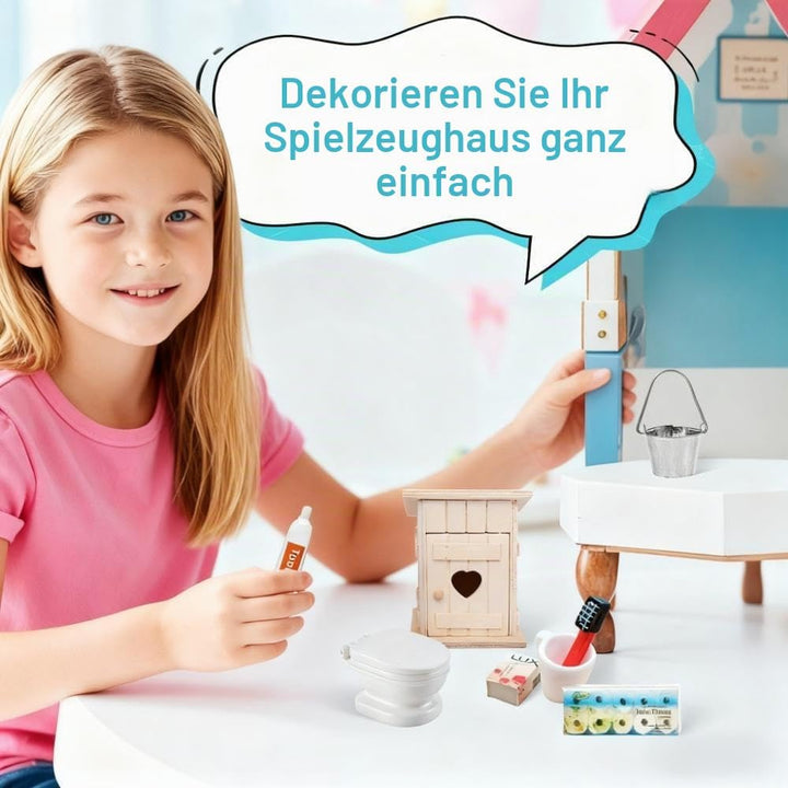 8 Stück Miniatur Toilettenhäuschen Miniatur Deko Badezimmer Puppenhaus Zubehör Wichtel Zubehör Minia