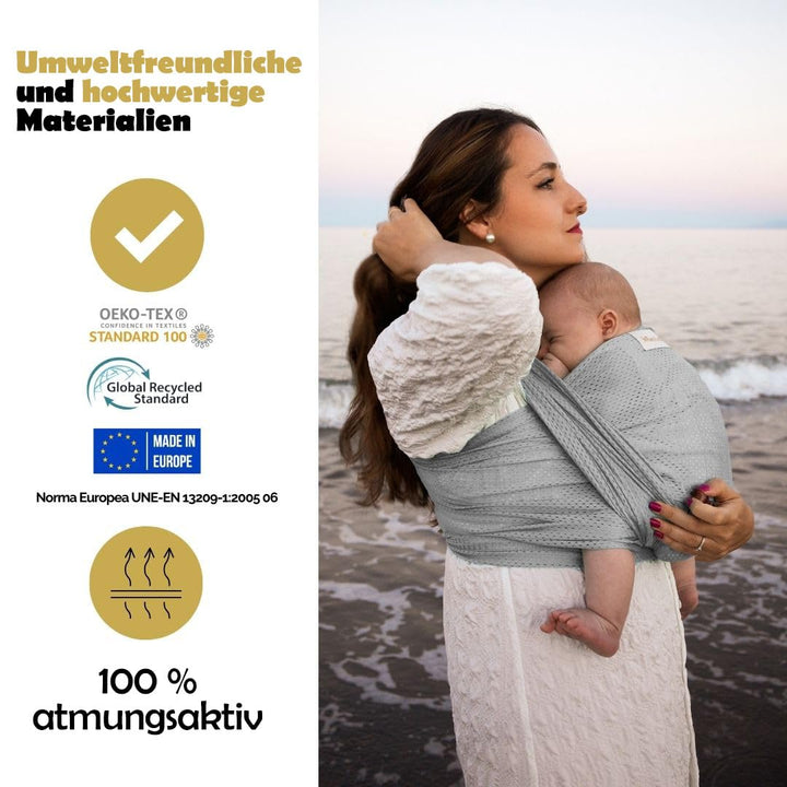 Amarsupiel | Wasser-Babytrage | Schnelltrocknend || Waterproof | Farbe Grau, grau