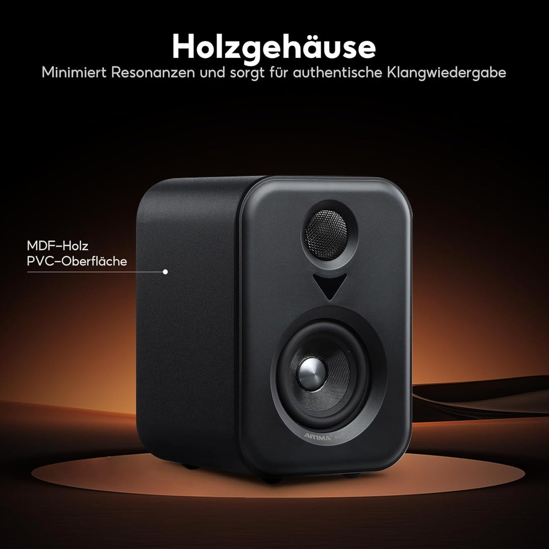 AIYIMA S400 Verbesserte 2.1 Aktiv Regallautsprecher, 3" (7,6 cm) 80 W HiFi Stereo Aktive Lautspreche