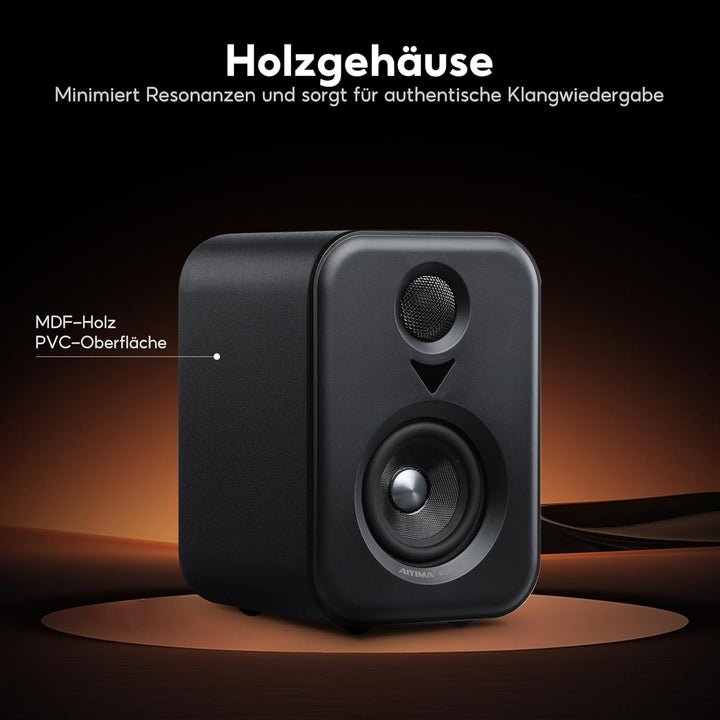 AIYIMA S400 Verbesserte 2.1 Aktiv Regallautsprecher, 3" (7,6 cm) 80 W HiFi Stereo Aktive Lautspreche