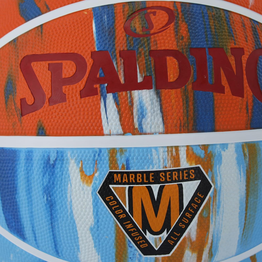 Spalding Unisex – Erwachsene Marble Sz7 Ball 5 Orange/Blau, 5 Orange/Blau