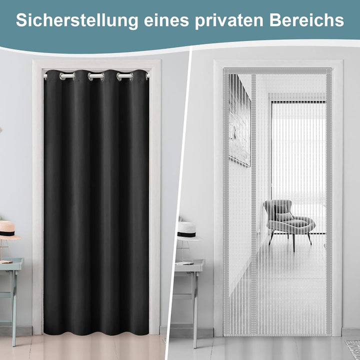 Lapalife Türvorhang Blickdicht Thermo Gardinen Vorhang mit Ösen für Fenster und Tür H203xB86cm Therm