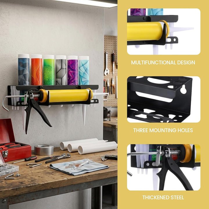 Silikonspritze Halter, Multifunktionaler Wandmontierter Spraydosierhalter, Metallregal für Kartusche