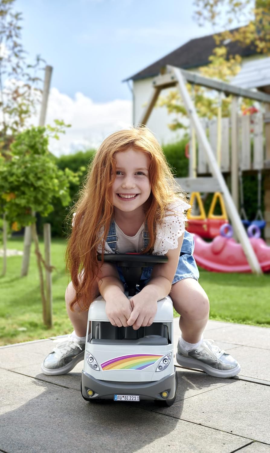 BIG-Camper – Rutsch- und Spielauto - Spielzeug-Wohnmobil mit Flüsterrädern zum Fahren und Spielen fü