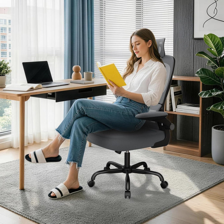 rattantree Ergonomischer Bürostuhl, Schreibtischstuhl mit Verstellbarer Kopfstütze und Armlehnen, C-
