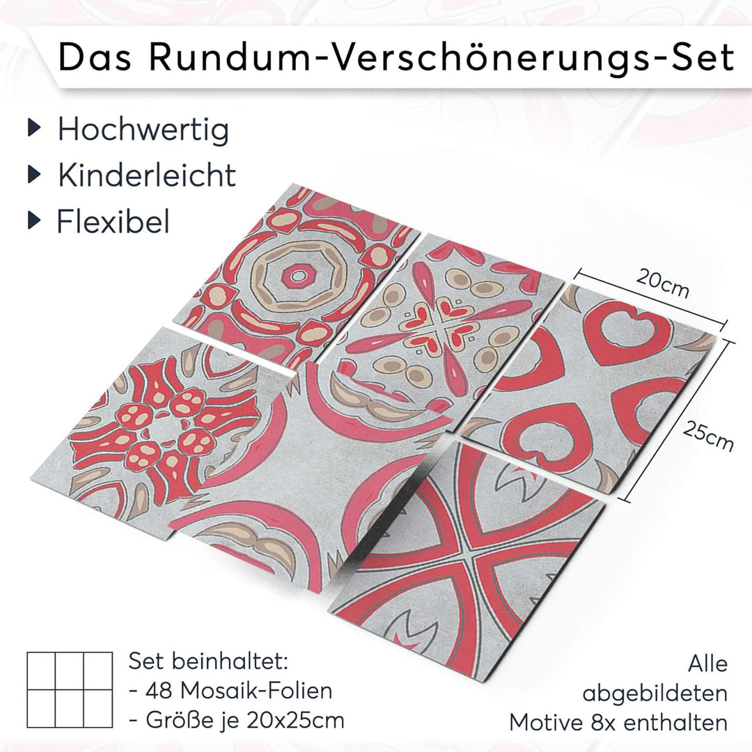 CREATISTO Klebefliesen Stickerfliesen Fliesenfolie - Hochwertige Aufkleber Sticker für Fliesen I Kle