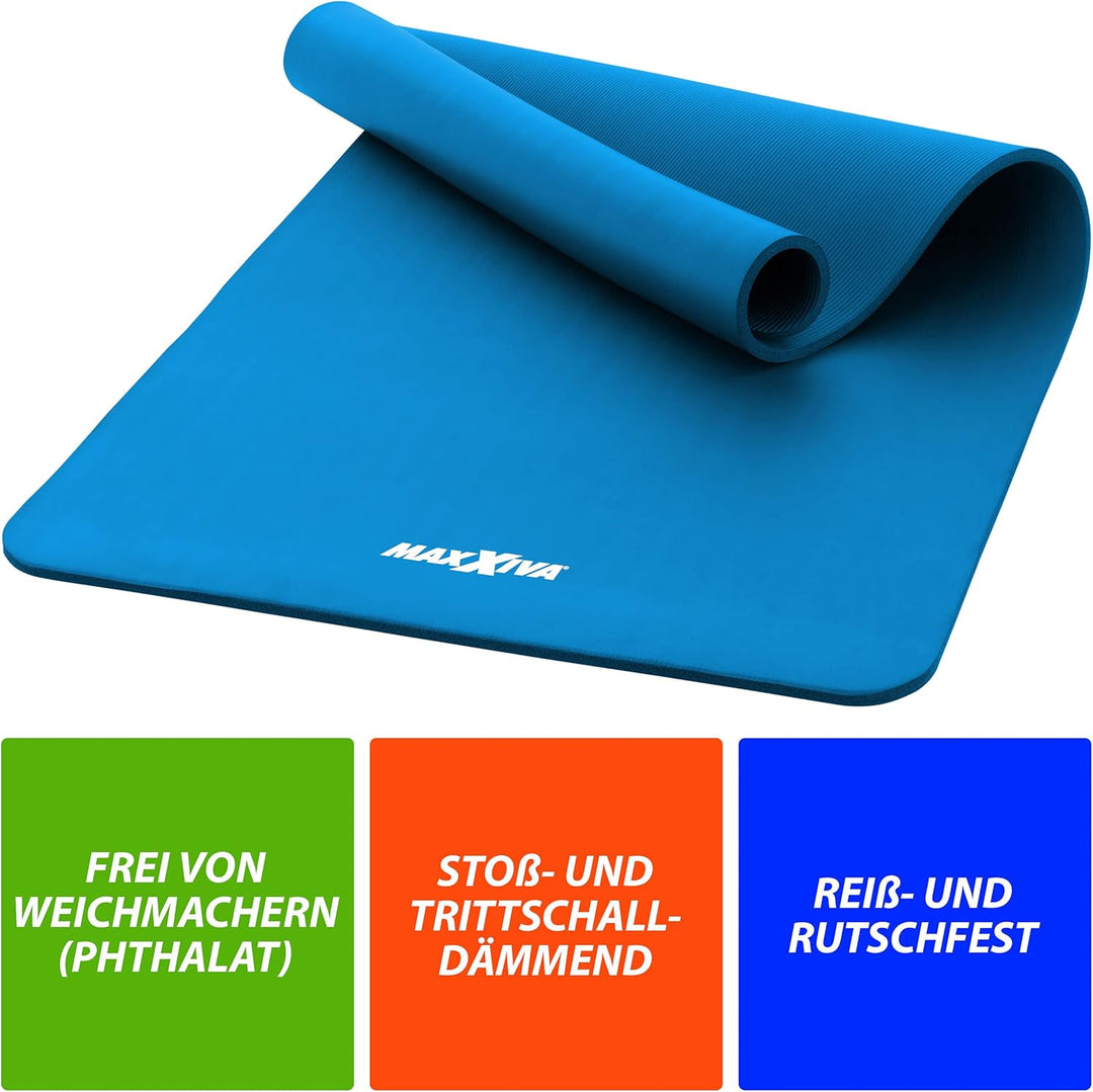 Yogamatte - 190x60x1,5 cm oder 190x100x1,5 cm, mit Tragegurt, Phthalatfrei, Rutschfest, Farbwahl - G