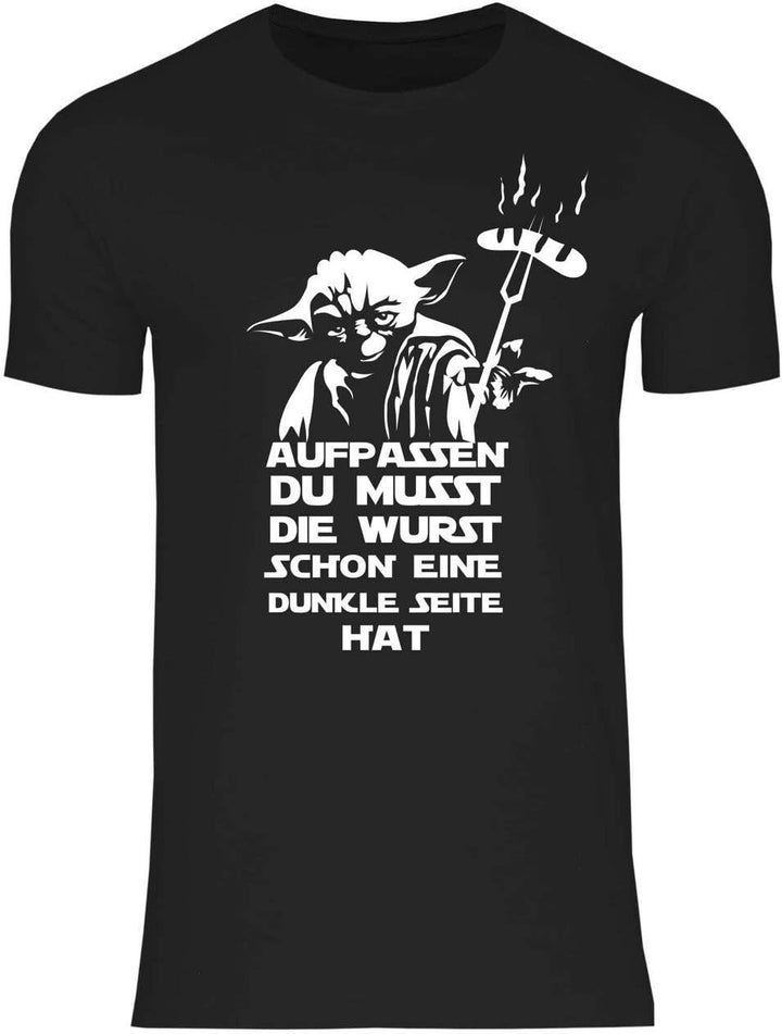 wowshirt Herren T-Shirt Grill-Schürze Grillen Griller BBQ Grillmeister Wurst Steak Barbecue XS D1870