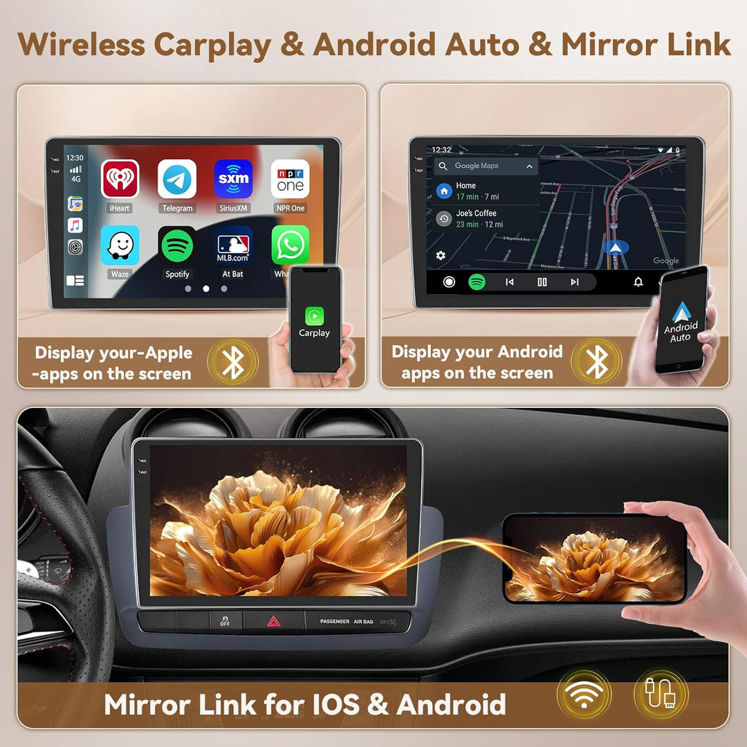 Hikity Android 15 4+64G Autoradio für Seat Ibiza Typ 6J 2012-2015 mit 9 Zoll Incell Touchscreen, Aut