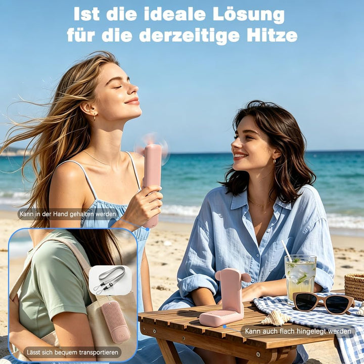 HOAMZ Mini Handventilator, 3-in-1 Handventilator, 3 Geschwindigkeiten wiederaufladbarer USB Faltbare