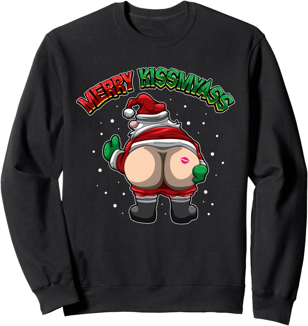 Merry Kissmyass - Leck am Arsch vom Weihnachtsmann Sweatshirt