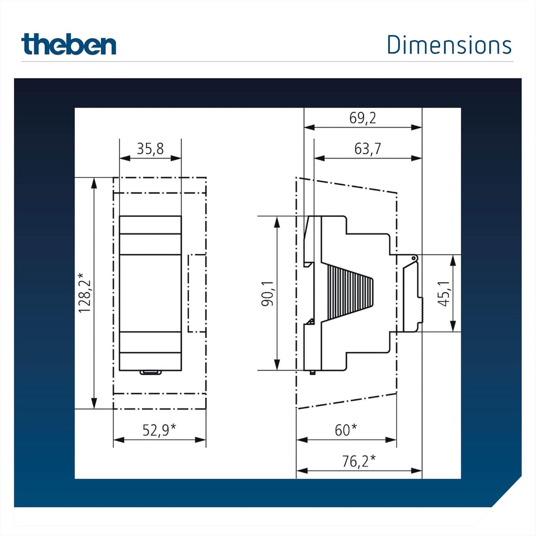 Theben Dämmerungsschalter Luna 122 top3 RC AL m.Aufbaulichtsensor Dämmerungsschalter Reiheneinbau 40