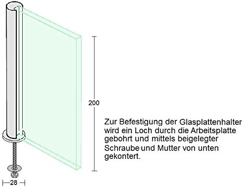 Spritzschutz Protect Herd Kochinsel Edelstahl mit Glasplatte 60cm Breite, 60cm