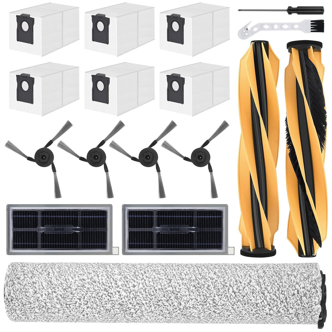Zubehör Set für Mova Z60 Ultra Roller Complete Saugroboter, Ersatzteile mit 2 Hauptbürste, 1 Rollenw