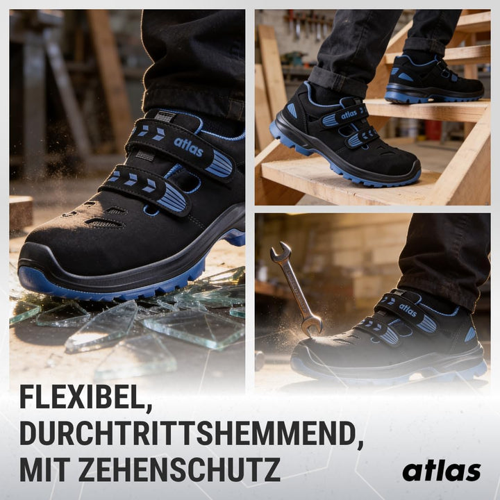 Atlas SL 465 XP Blue ESD Sicherheitschuhe Arbeitsschuhe für Herren und Damen S1P leicht, dynamisch,