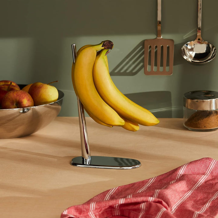 Alessi Bananenhalter Dear Charlie, Edelstahl, Silber, 17.5 x 17.5 x 17 cm