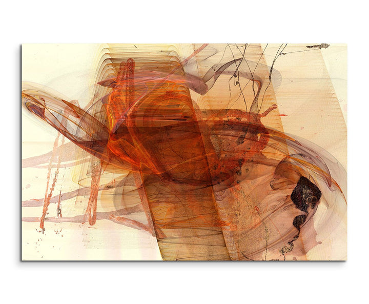 Paul Sinus Art 80x60cm Fotoleinwand Leinwanddruck Kunstdruck Wandbild beige rot braun gelb Formen
