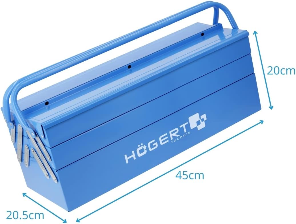 Högert Technik – Werkzeugkasten aus Metall für Werkzeug und Kleinteile - Werkzeugbox/Werkzeugkoffer