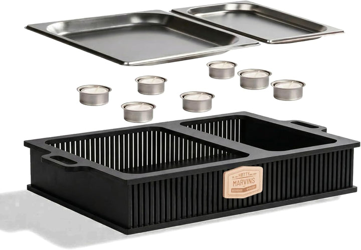 HOTTY Legacy Warmhalteplatte fürs Grillen – BBQ-Design Speisenwärmer mit personalisierbarem Batch –