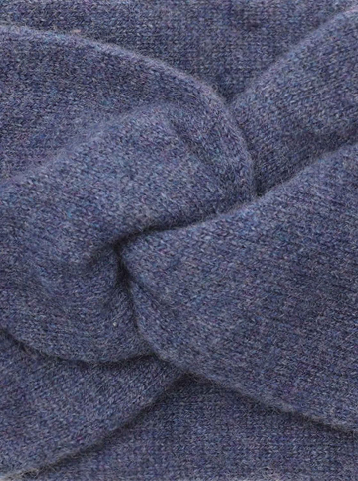 Zwillingsherz Stirnband aus 100% Kaschmir - Hochwertiges Strick-Kopfband im Uni Design für Damen Fra