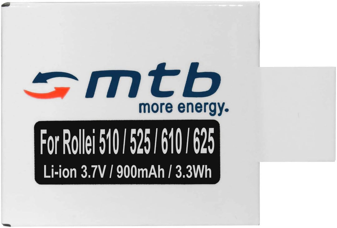 3X Ersatz-Akku für Rollei Actioncam AC 510, 525, 610, 625 [900 mAh / 3.7V / Li-Ion] 3x Akku, 3x Akku