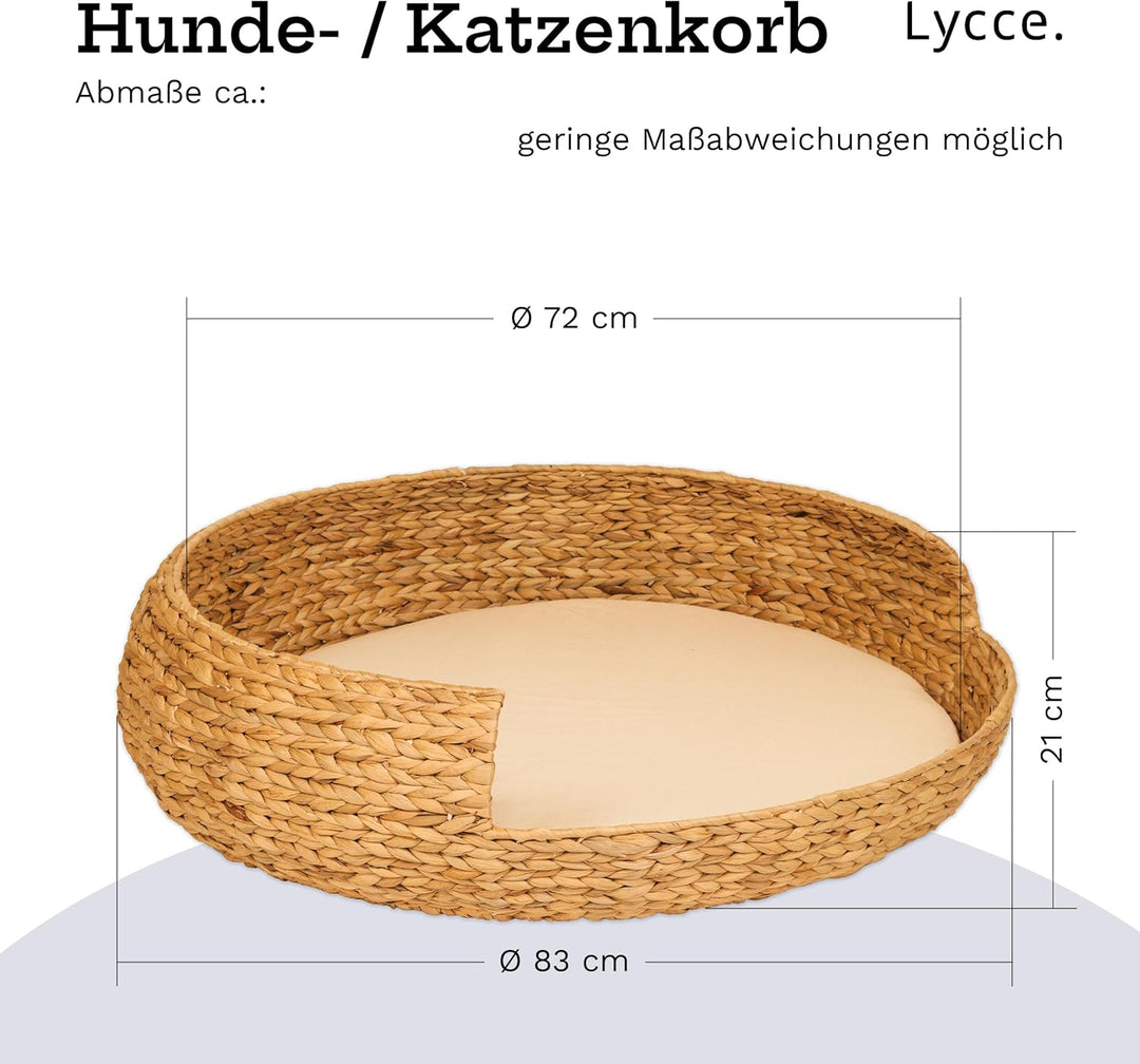 Hundebett Katzenbett Opal Wasserhyazinthe Natur Gr. 5 (Ø 83 cm) Grösse 5, Größe 5