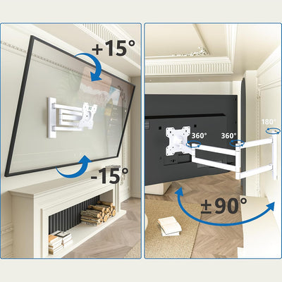 DQ Rotate XL 98,5 cm TV Wandhalterung, Langer Schwenkarm Wandabstand bis 98,5 cm, ausziehen, schwenk