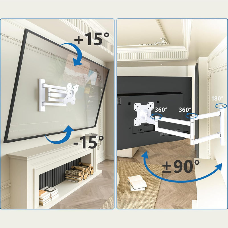 DQ Rotate XL 98,5 cm TV Wandhalterung, Langer Schwenkarm Wandabstand bis 98,5 cm, ausziehen, schwenk